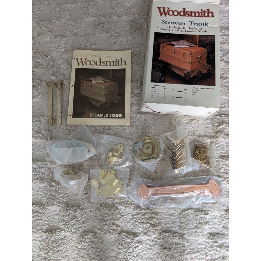 Woodsmith Steamer Trunk #73 Hardware Hardware Kit Original Box Vtg